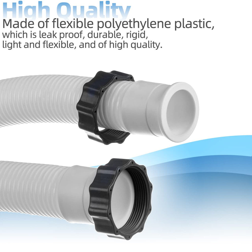 1.5" Pool Pump Hose for Intex Sand Filter Pumps & Saltwater Systems, 29060E Pool Filter Hose for Intex & Coleman Above Ground Pools Parts- 59" Long replacement hoses (Set of 2)