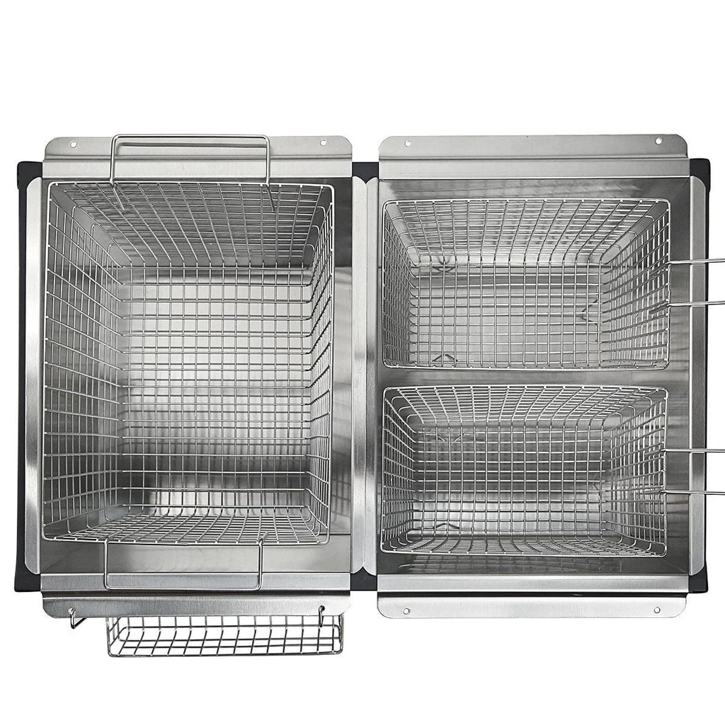 Barton High - Pressure Deep Fryer Triple Basket Dual Burner Stainless Steel Cooker Fryer Black