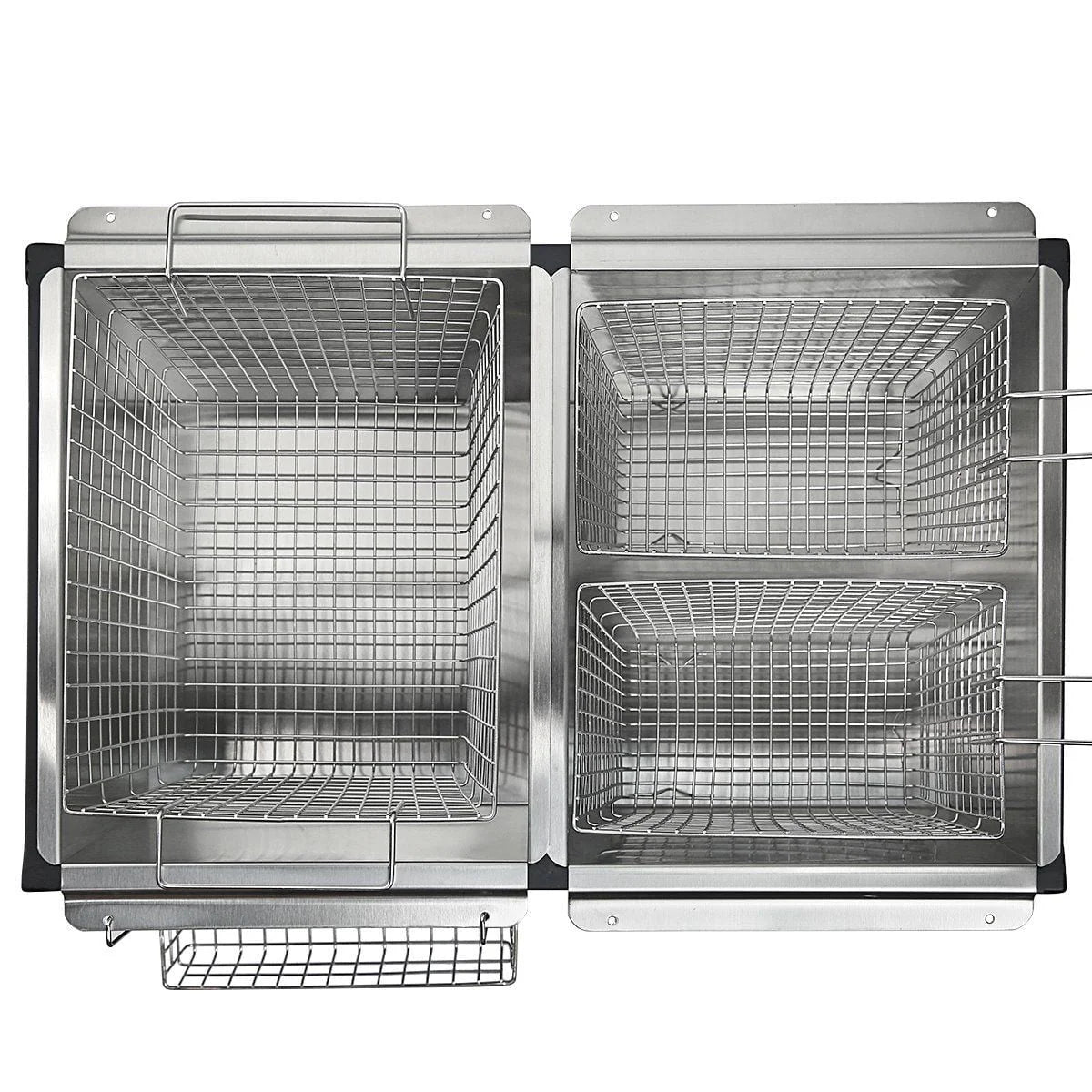 Barton High - Pressure Deep Fryer Triple Basket Dual Burner Stainless Steel Cooker Fryer Black