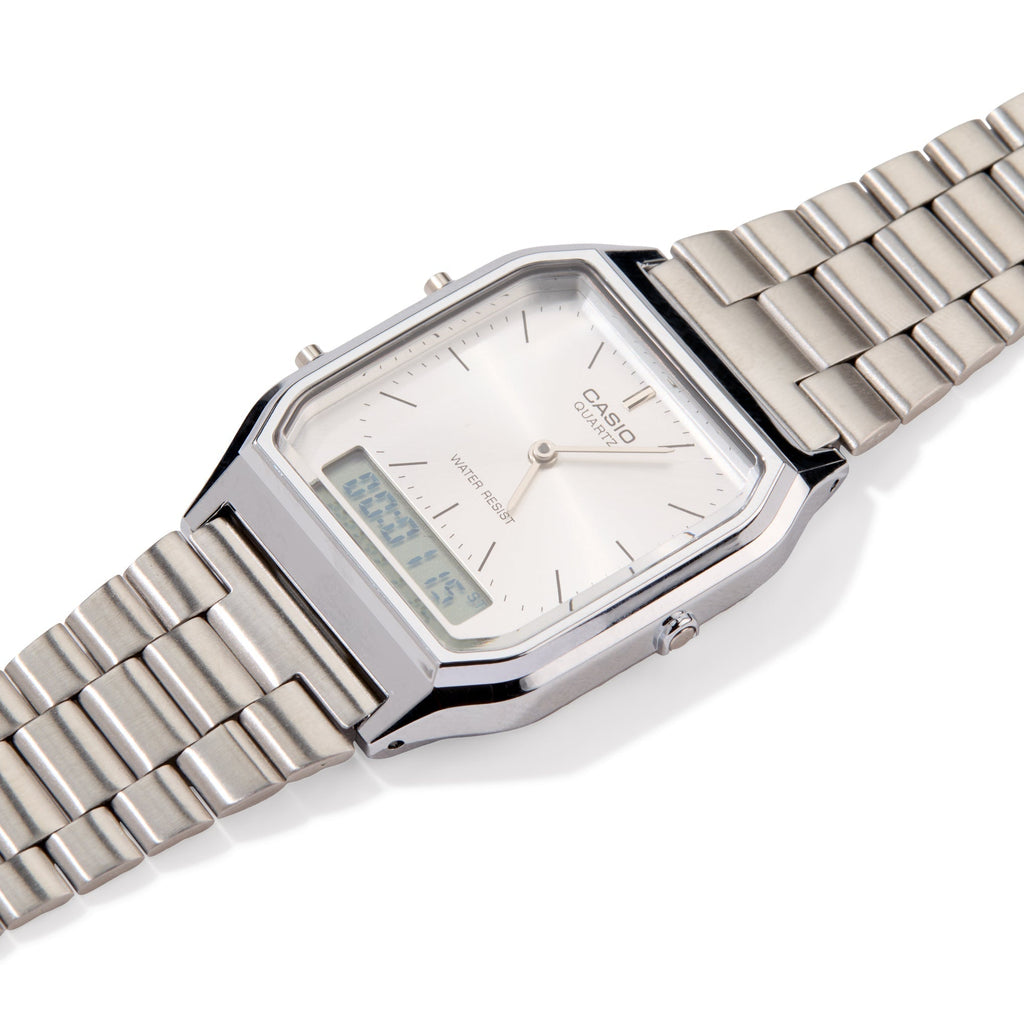 Casio AQ230 Analog Digital Watch - Silver