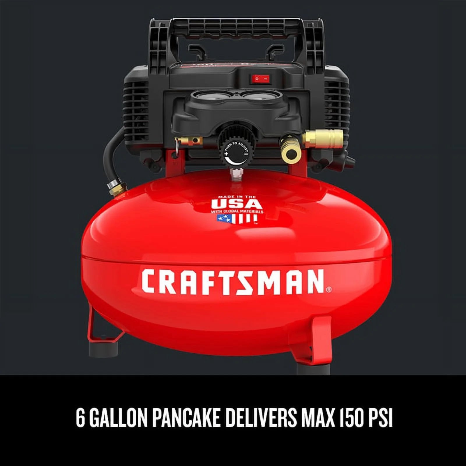 CRAFTSMAN Red 0.8HP 150 PSI 1 - Stage Oil - Free Air Compressor 6 Gal
