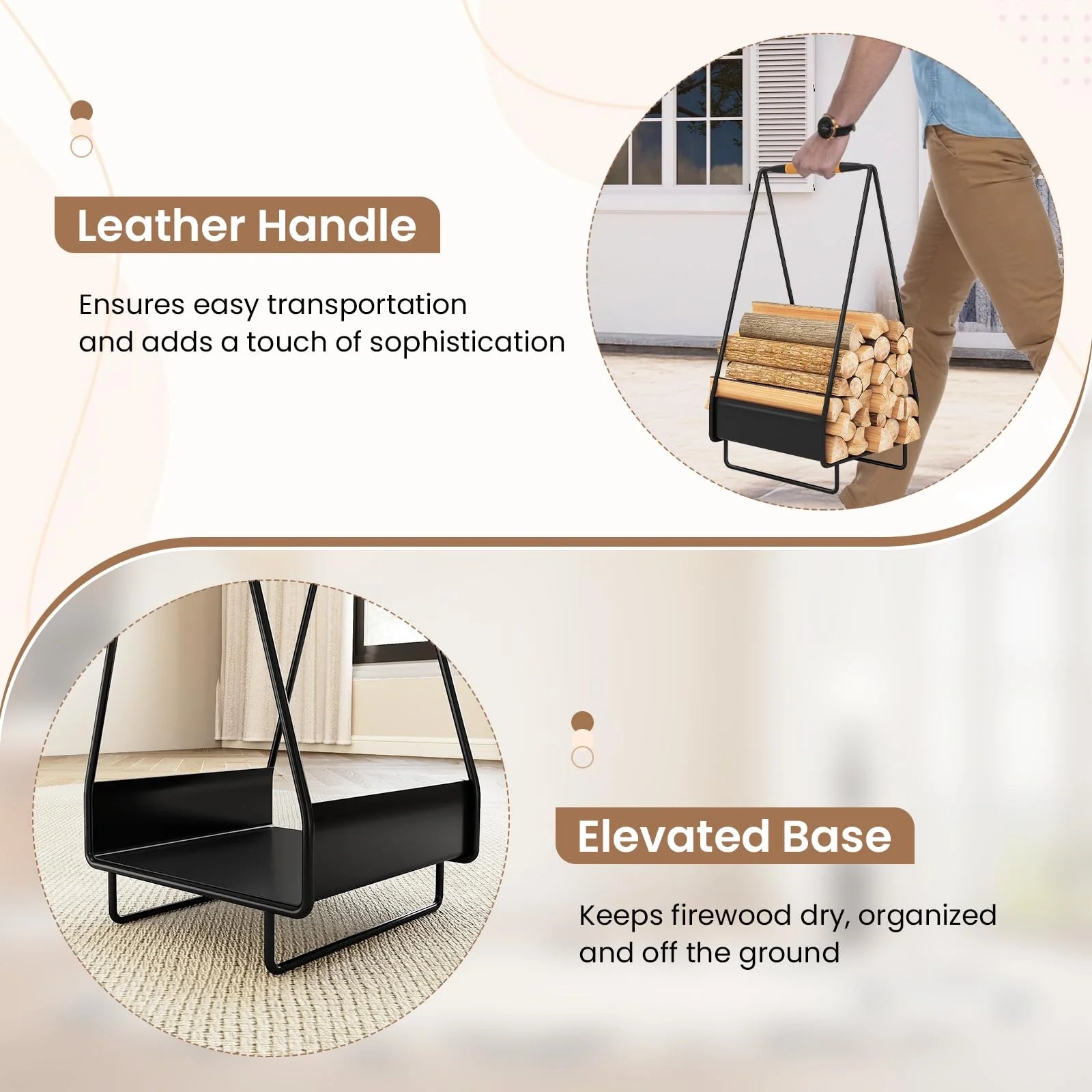 Tangkula Indoor & Outdoor Fireplace Decoration Organizer for Pit