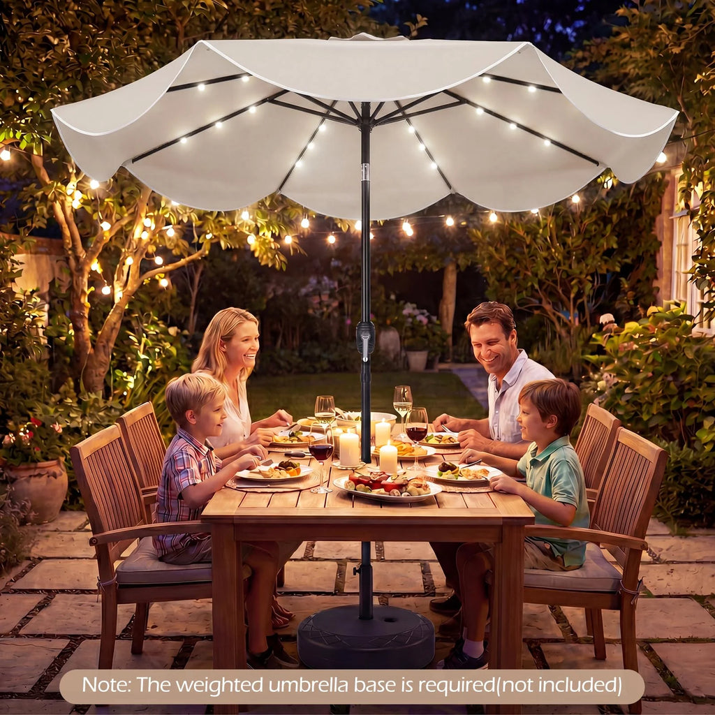 Tangkula 9 FT Solar Patio Umbrella with Base Included