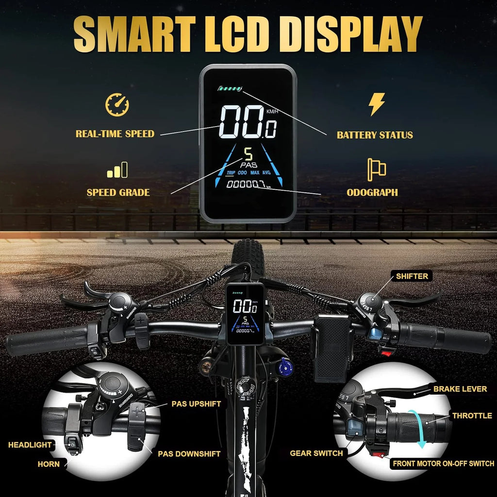KETELES Electric Bike for Adults, Peak 4000W Dual Motor Ebike，26" Fat Tire Electric Mountain Bike, 48V 23AH Removable Battery UL 2849