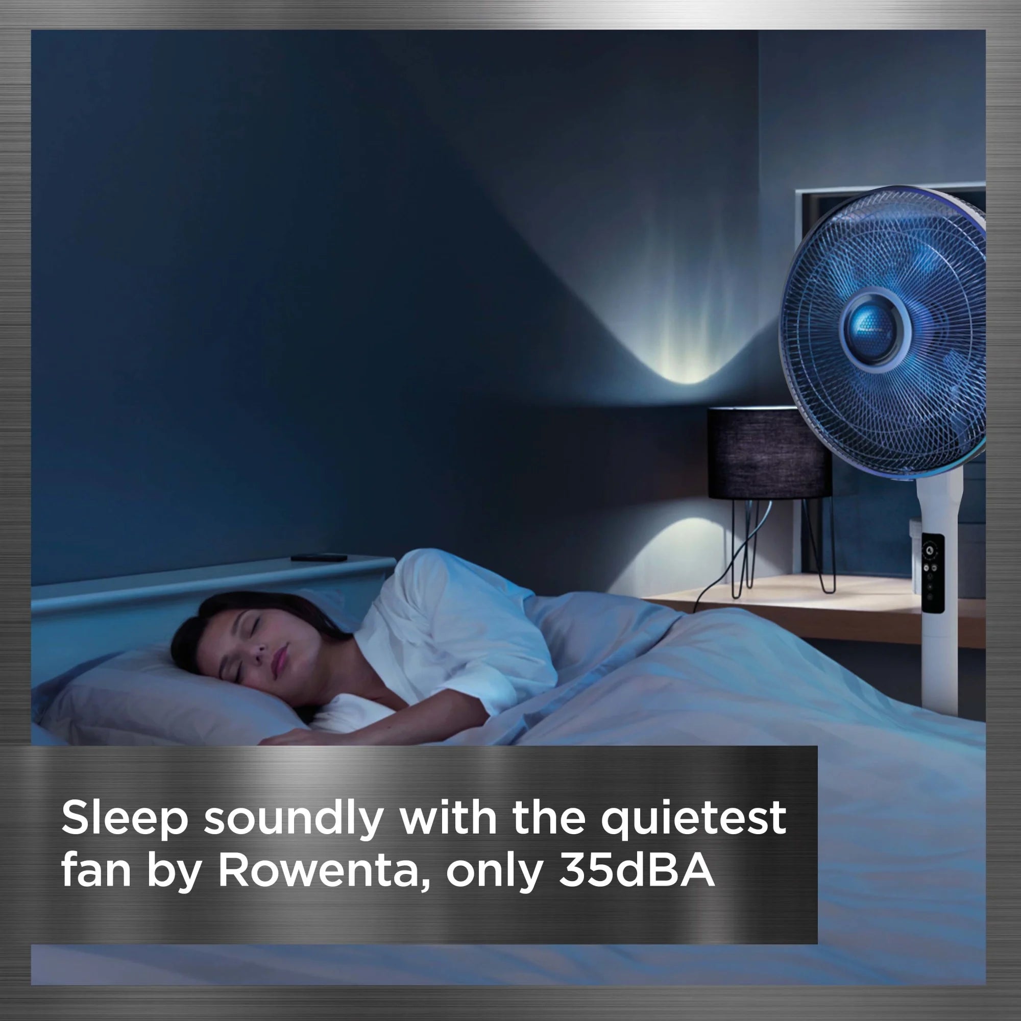 Rowenta Turbo Silence Standing Floor Fan with Remote, 53 in, Portable, 5 Speeds, VU5670