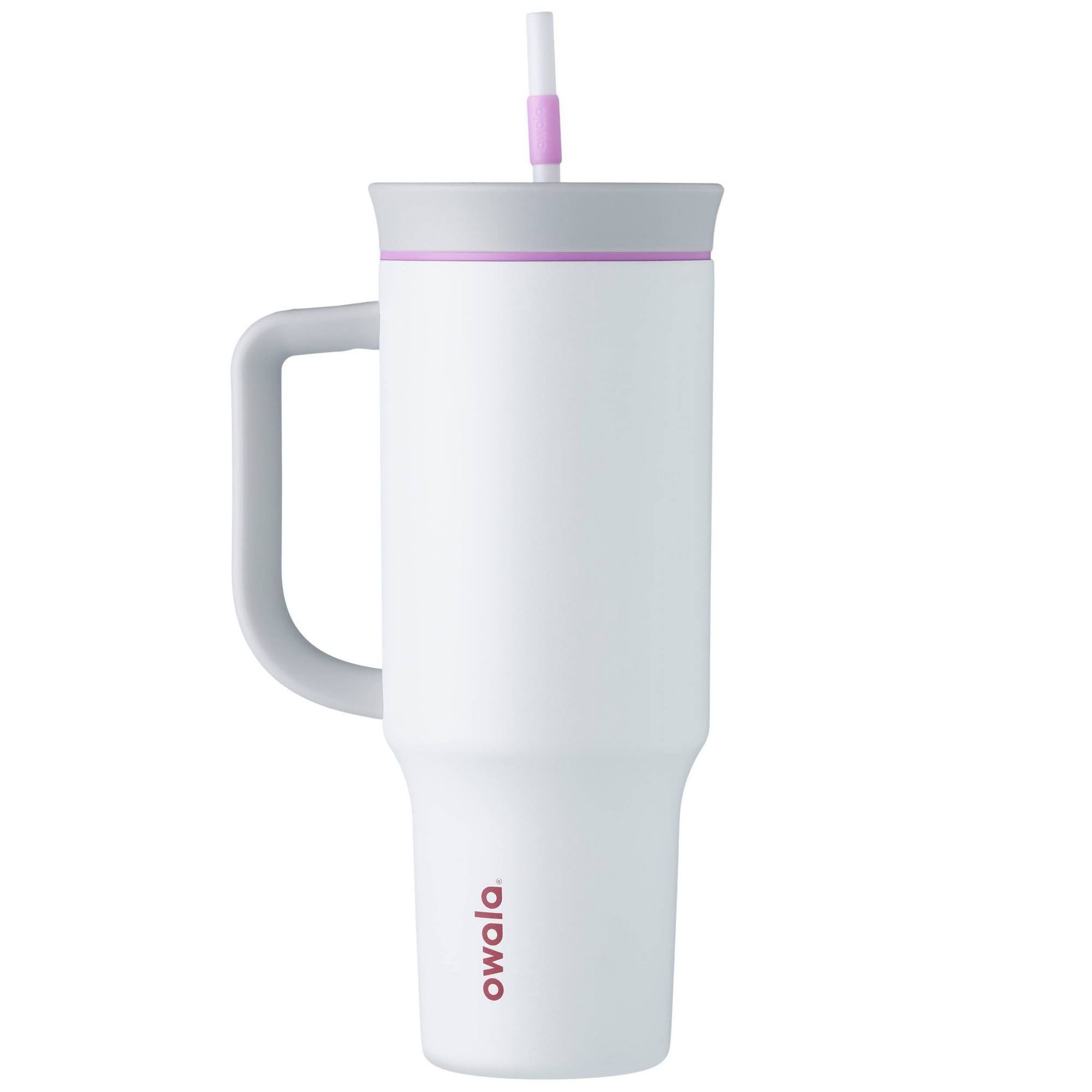 Owala 40oz Stainless Steel Tumbler with Handle (Polar Brrr White)