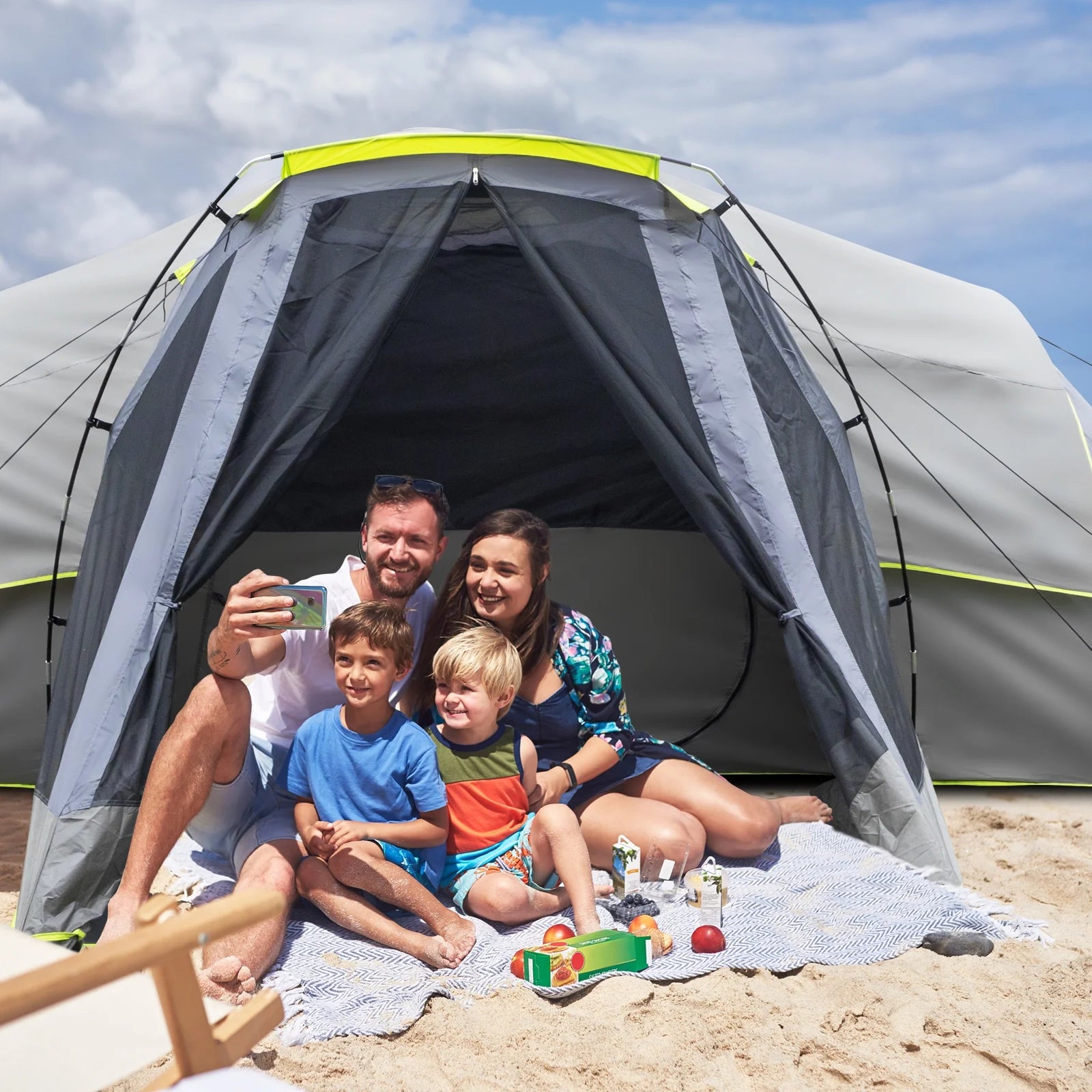 Zimtown 10 Person Tent Large Multi Room Tent for Family Camping Cabin Huge Tent with Carry Bag