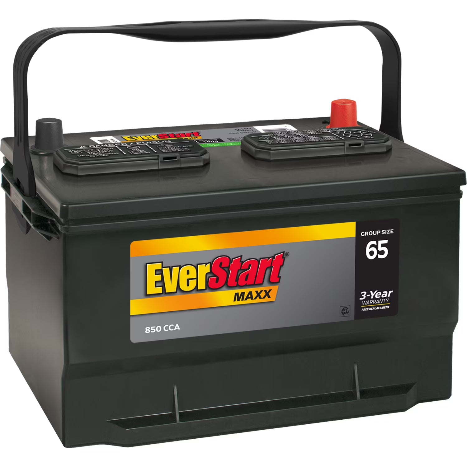 Everstart Maxx Lead Acid Automotive Battery, Group Size 65 12 Volt 850 CCA