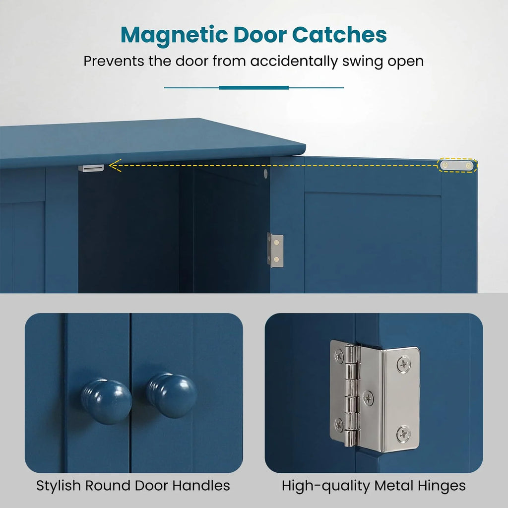 Tangkula Bathroom Storage Cabinet Freestanding Wooden Floor Cabinet
