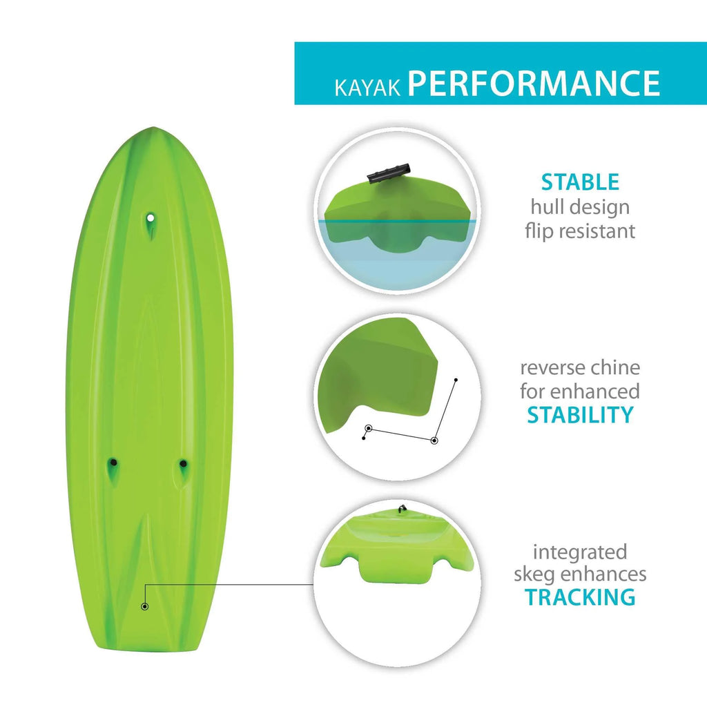 Lifetime Recruit 6.5 Ft Youth Sit - on - Top Kayak, Lime Green (90765)