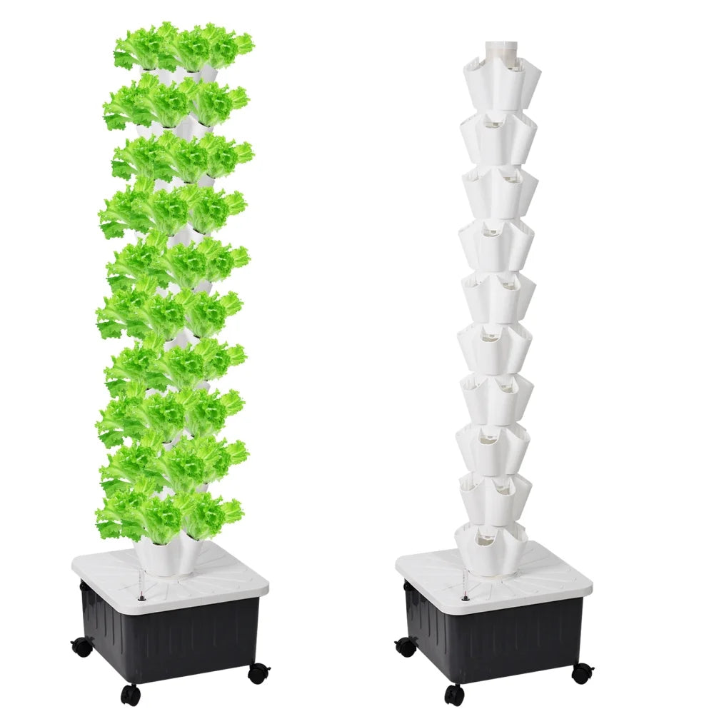Hydroponic Growing System Tower | Vertical Vegetable Planting Towers | 10 - Layer 50 Slots, Hydroponic Growing Kit Forhydroponics Towers Garden, Suitable for Balconies, Courtyards, Roofs