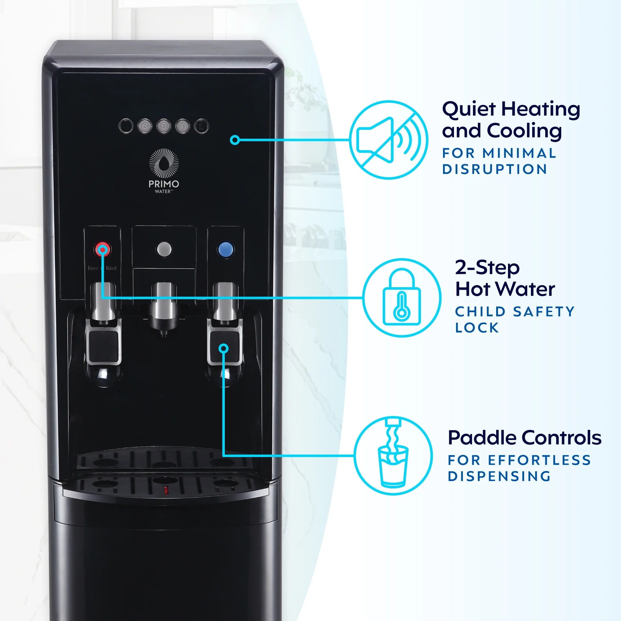 Primo Water® Bottom Loading Pro 2 Temp Water Dispenser with Single - Serve Coffee Maker, Black