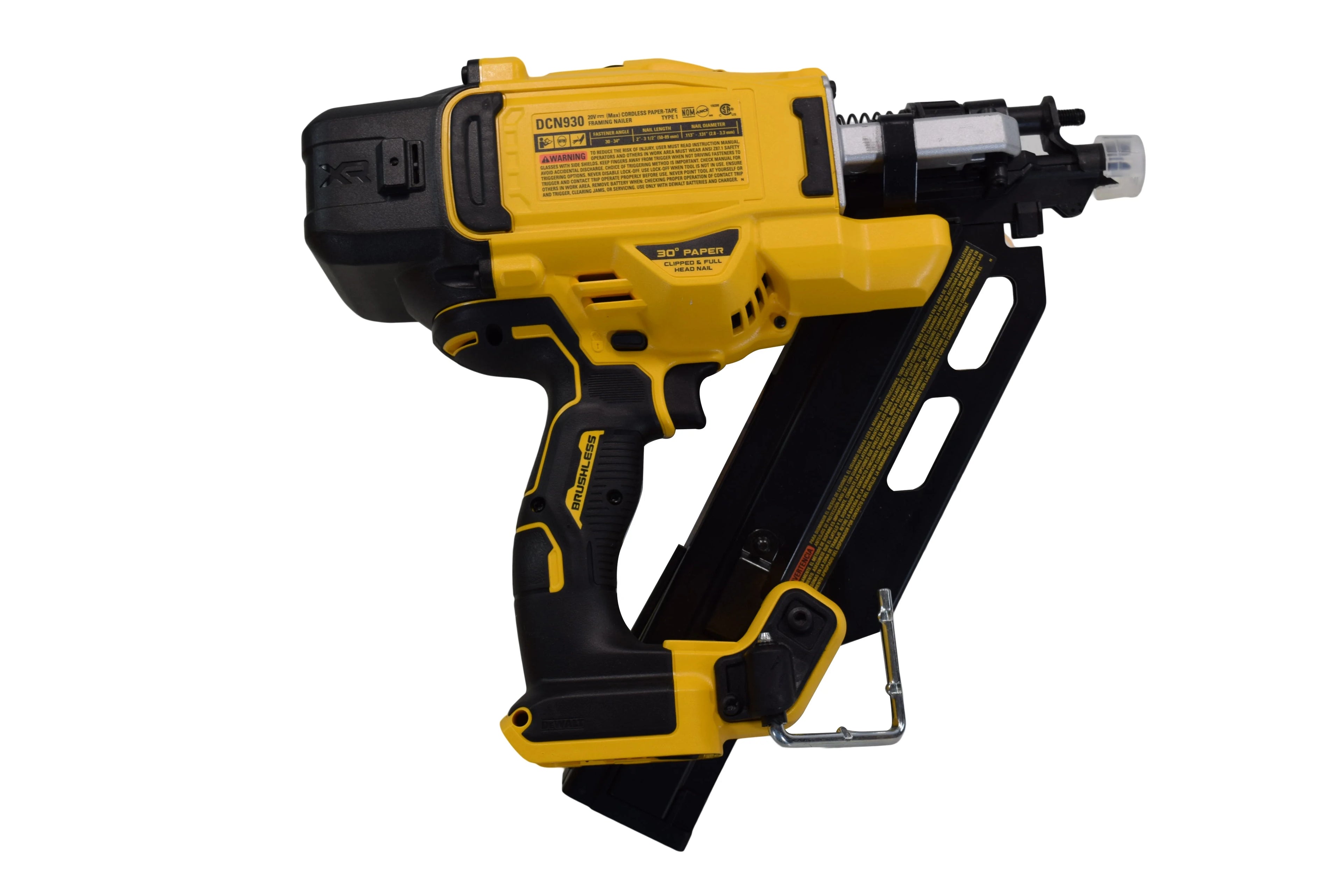 DEWALT DCN930B 20V MAX PNEUMATIC BRUSHLESS CORDLESS 30 PAPER TAPE FRAMING NAILER (TOOL ONLY)