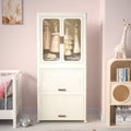Montary Kids Portable Wardrobe W/ Magnetic Doors & Hanging Rod - 4 - Cube Plastic Storage Cabinet, Nursery/Bedroom