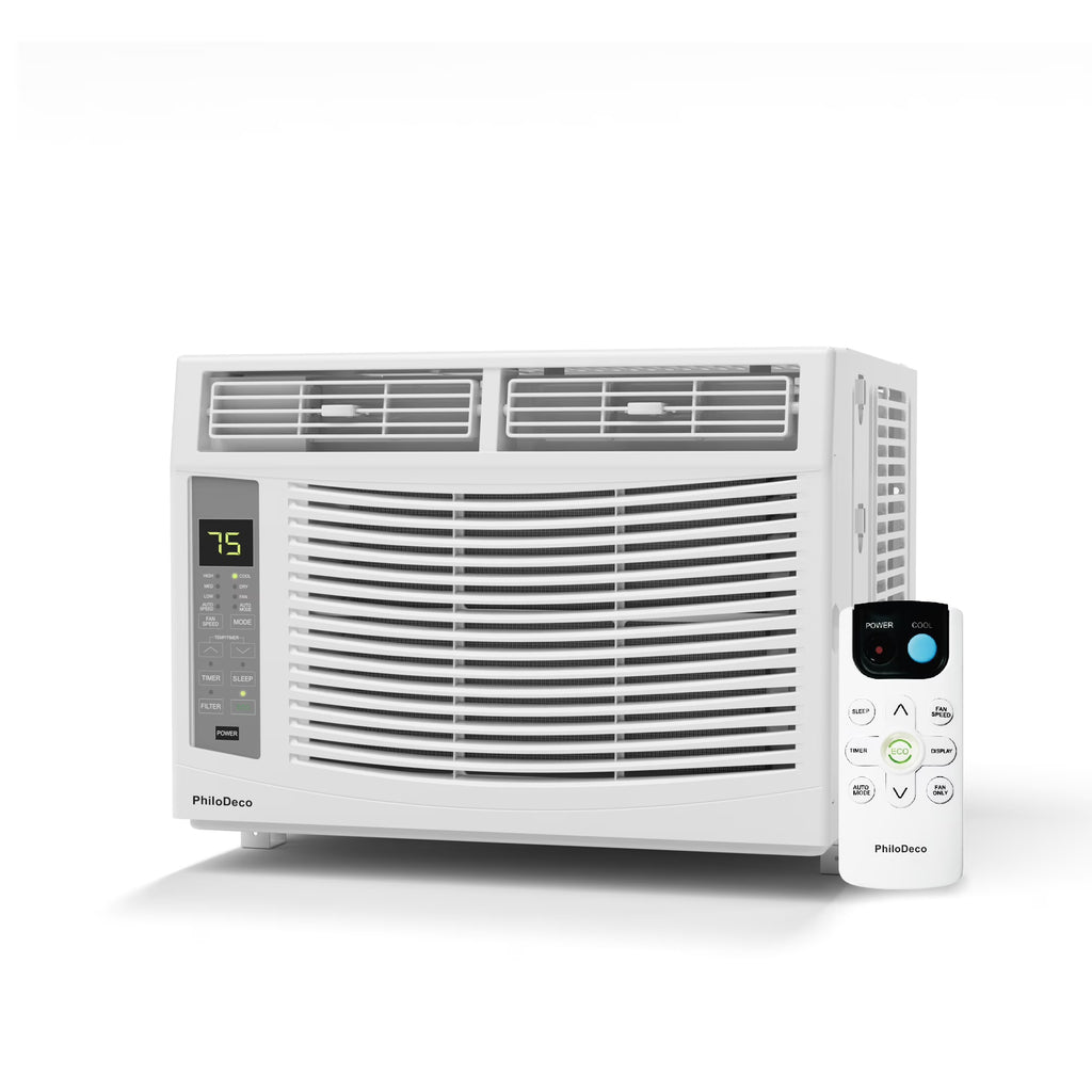 Window Air Conditioner 6000 BTU Cool to 250 Sq Ft Intelligent, LED, Remote Control, Easy to Clean Filter Screen, Can Be Used As a Dehumidifier/Fan, Operates Quietly, and Is Energy - Saving