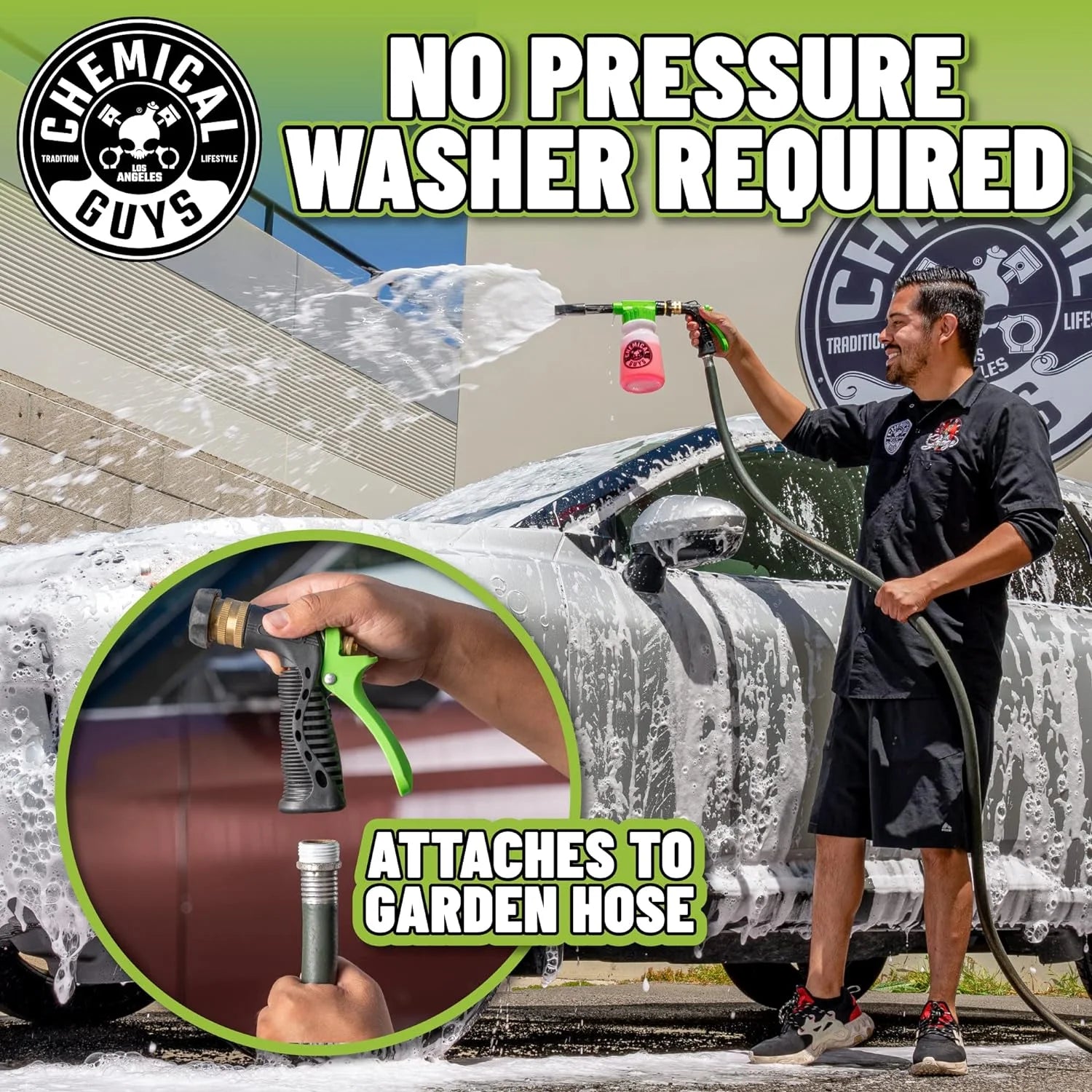 Chemical Guys HOL340 15 - Piece Arsenal Builder Car Wash Kit with Foam Gun, Bucket, and (5) 16 oz Car Care Cleaning Chemicals, Gift for Car & Truck Lovers, Dads and Diyers (Works W/Garden Hose)