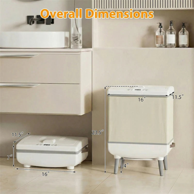 35L Large Towel Warmer Bucket for Bathroom, Foldable Blanket Warmer with Heat/Dry Modes, 24H Timer, Child Lock, Fits 3 Oversized 45"x70" Towels