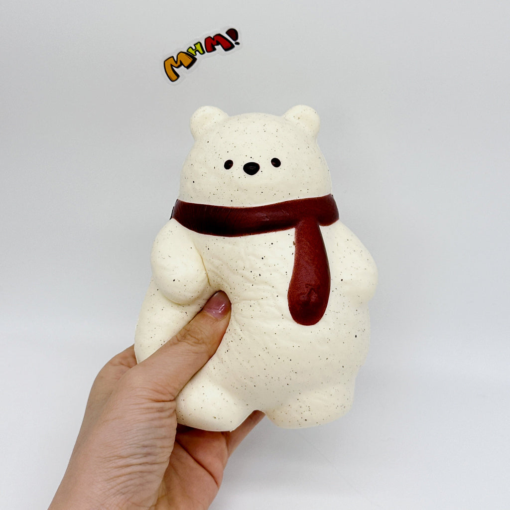 🐻🧣 Scarf Bear Squishy - 4 Cute Bear Styles with Colorful Scarves Slow Rising Stress Relief Toy