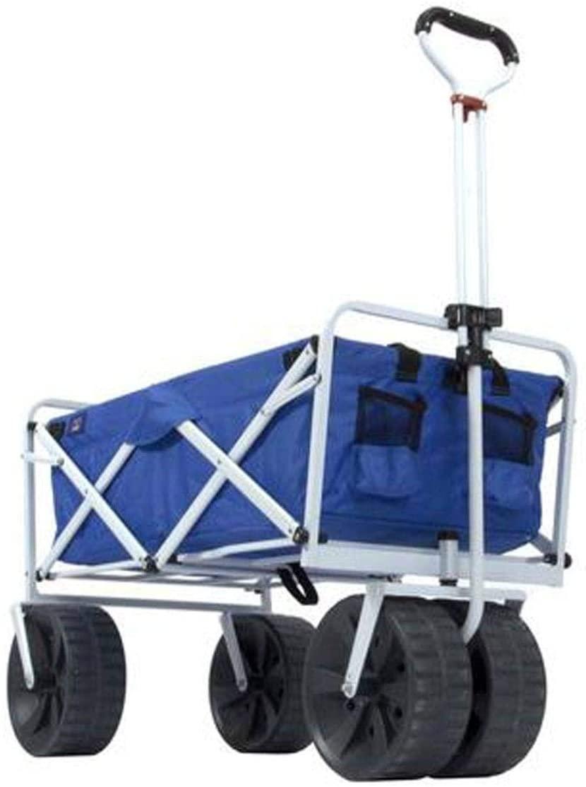 Mac Sports Heavy Duty Collapsible Folding All Terrain Utility Beach Wagon Cart Blue/Black