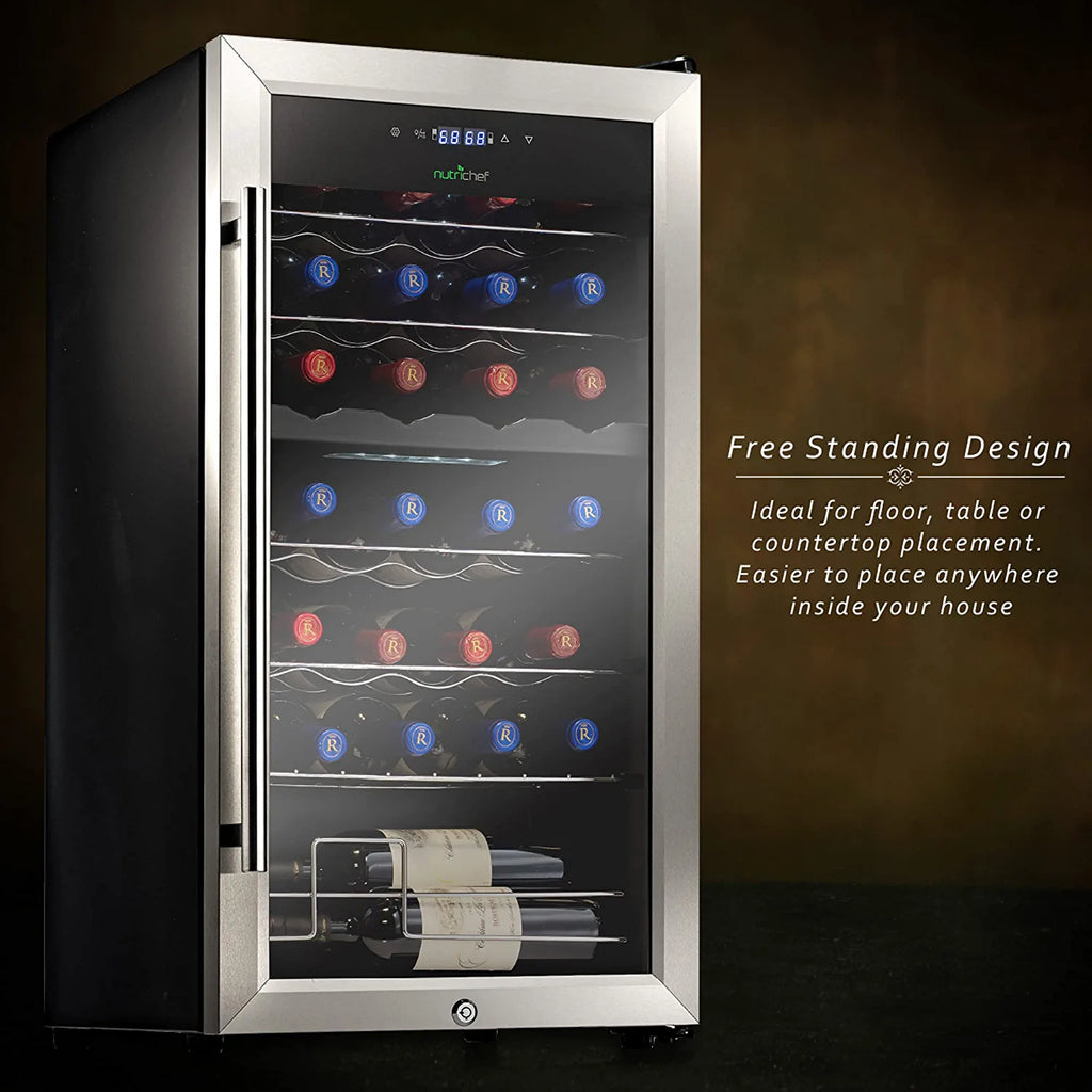 Nutrichef 33 Bottle Dual - Zone Refrigerator PKCWCDS335