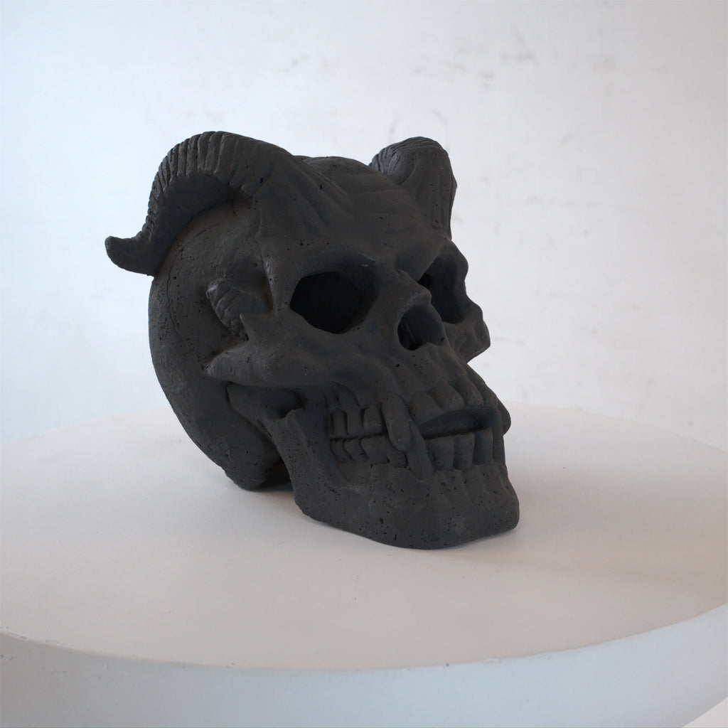 AECOJOY Refractory Materials Fireproof Imitated Human Fire Pit Skulls Gas Log, Halloween Decor, BBQ