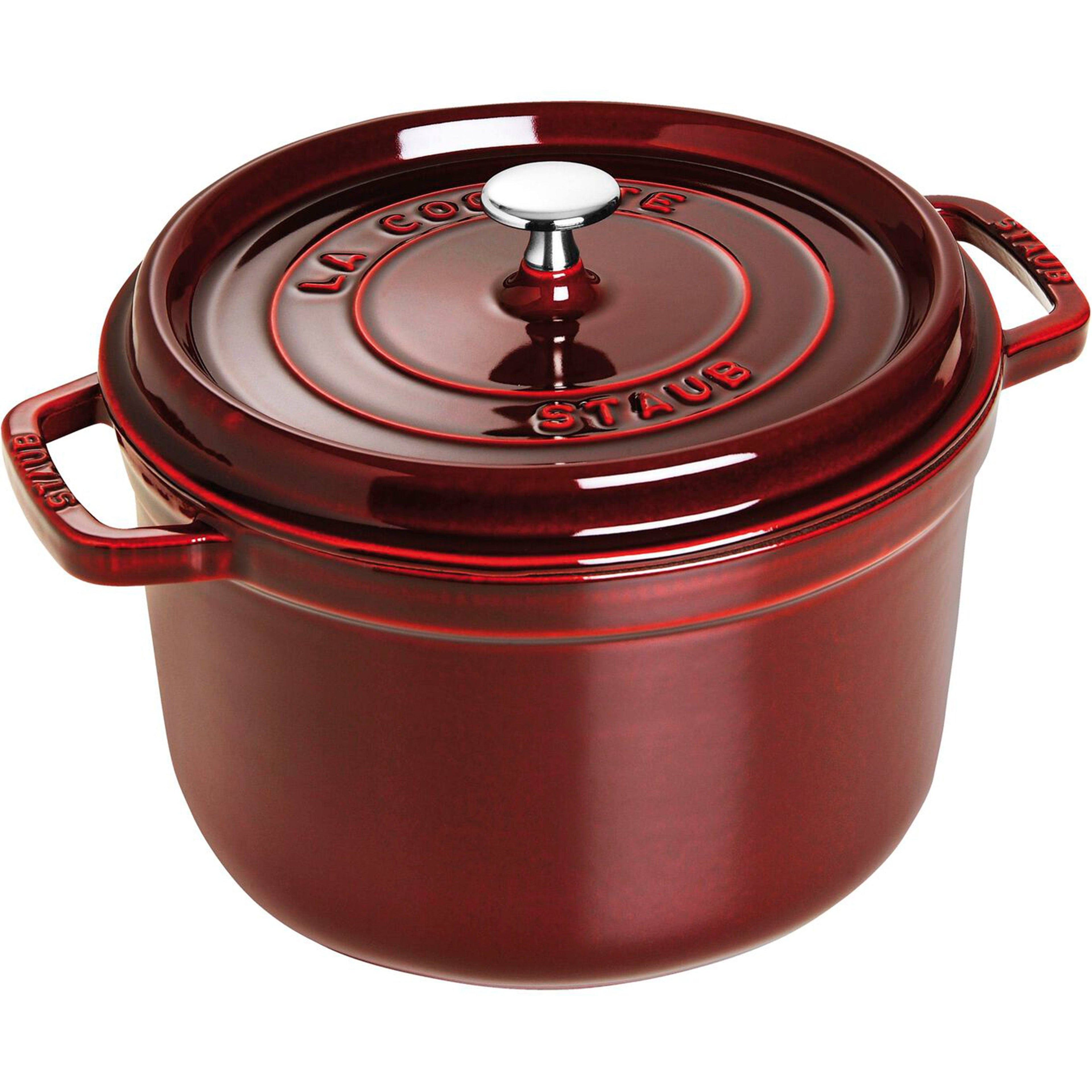 Staub 5 qt Tall Cast Iron Cocotte - Grenadine