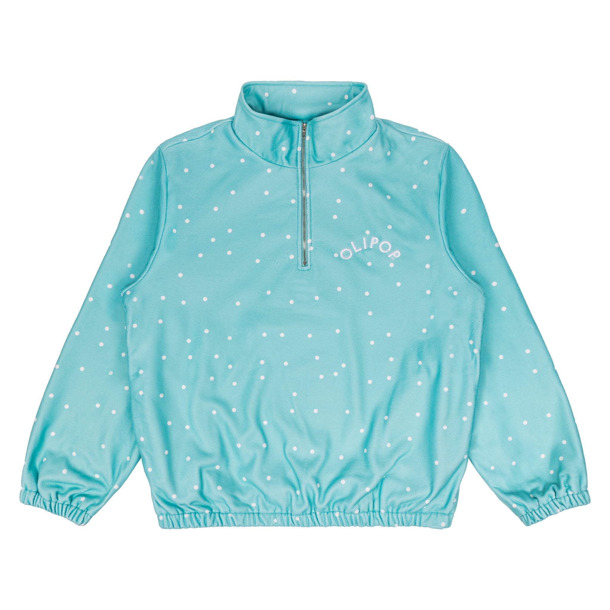Blue Brushed Fleece Quarter Zip Jacket
