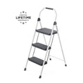3-Step Compact Steel Step Stool with 225 lb. Load Capacity Type II Duty Rating (8ft. Reach Height)