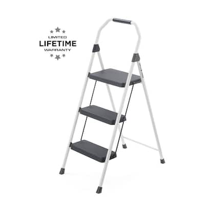 3-Step Compact Steel Step Stool with 225 lb. Load Capacity Type II Duty Rating (8ft. Reach Height)