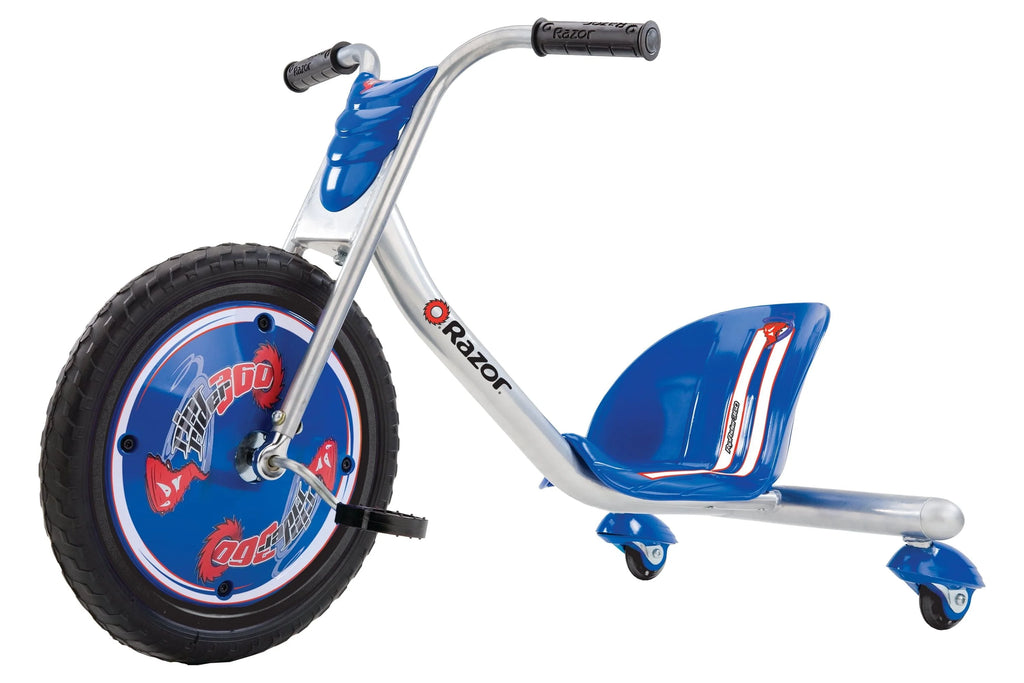 Razor Riprider 360 Drift Trike - Blue, 16" Front Wheel, 3 - Wheeled Drifting Ride - on, Tricycle with Rear Casters for Kids Ages 5 and up, Unisex