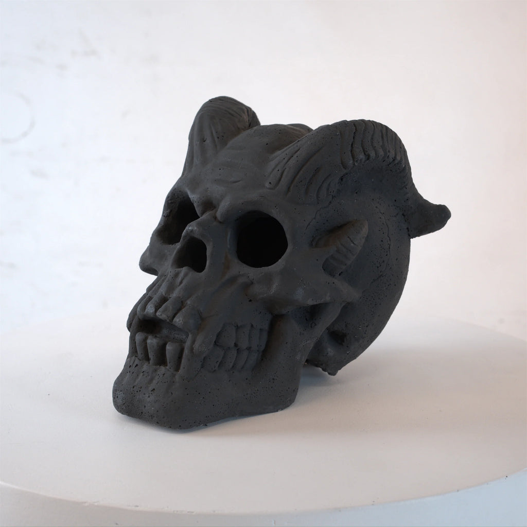 AECOJOY Refractory Materials Fireproof Imitated Human Fire Pit Skulls Gas Log, Halloween Decor, BBQ