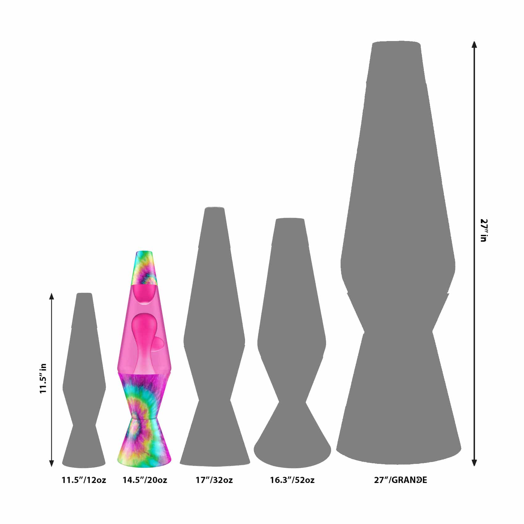 14.5" LAVA Lamp  - Tie Dye Pink Spiral