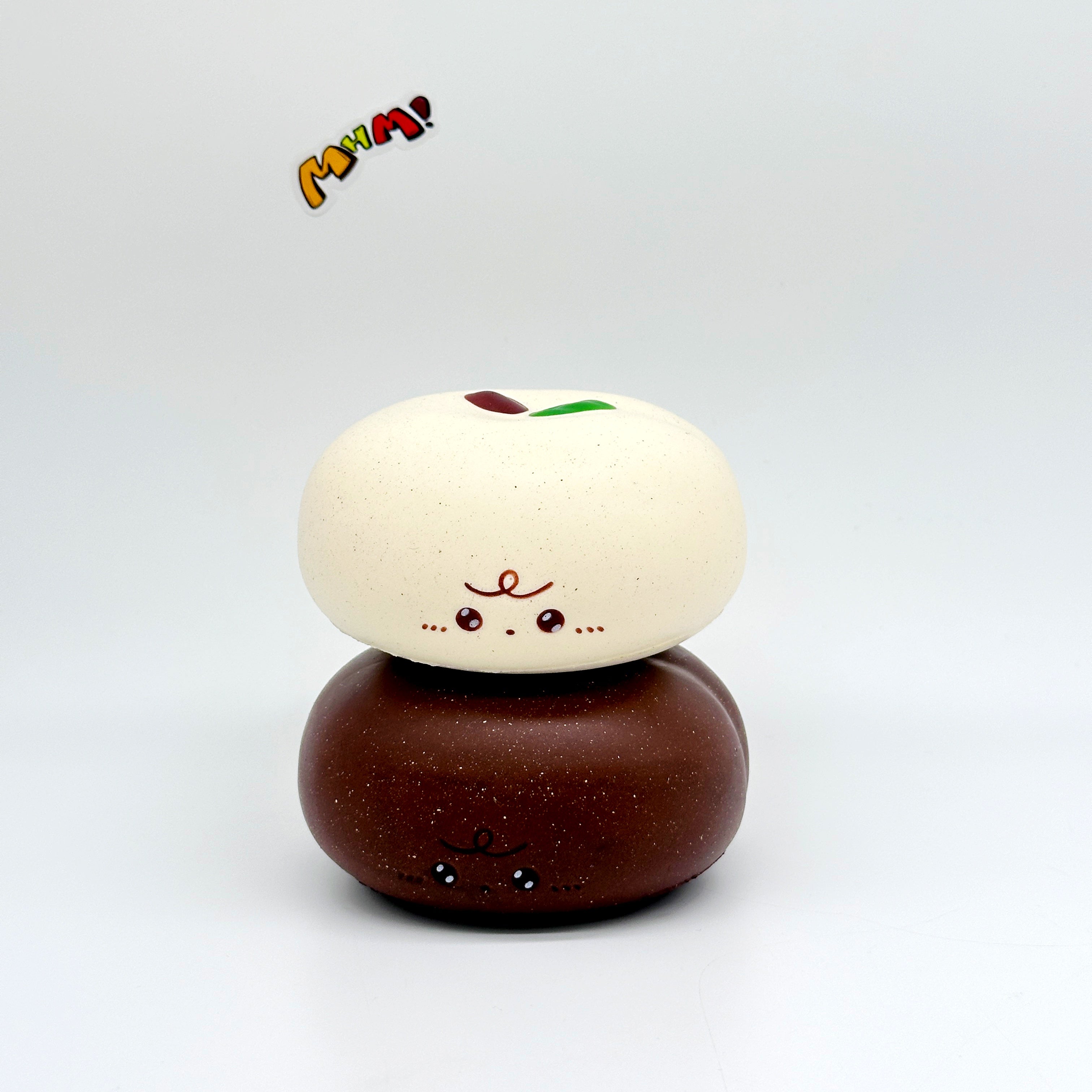 🍎 Apple Bread Squishy - Chocolate Brown & Milky White Slow Rising Stress Relief Toy