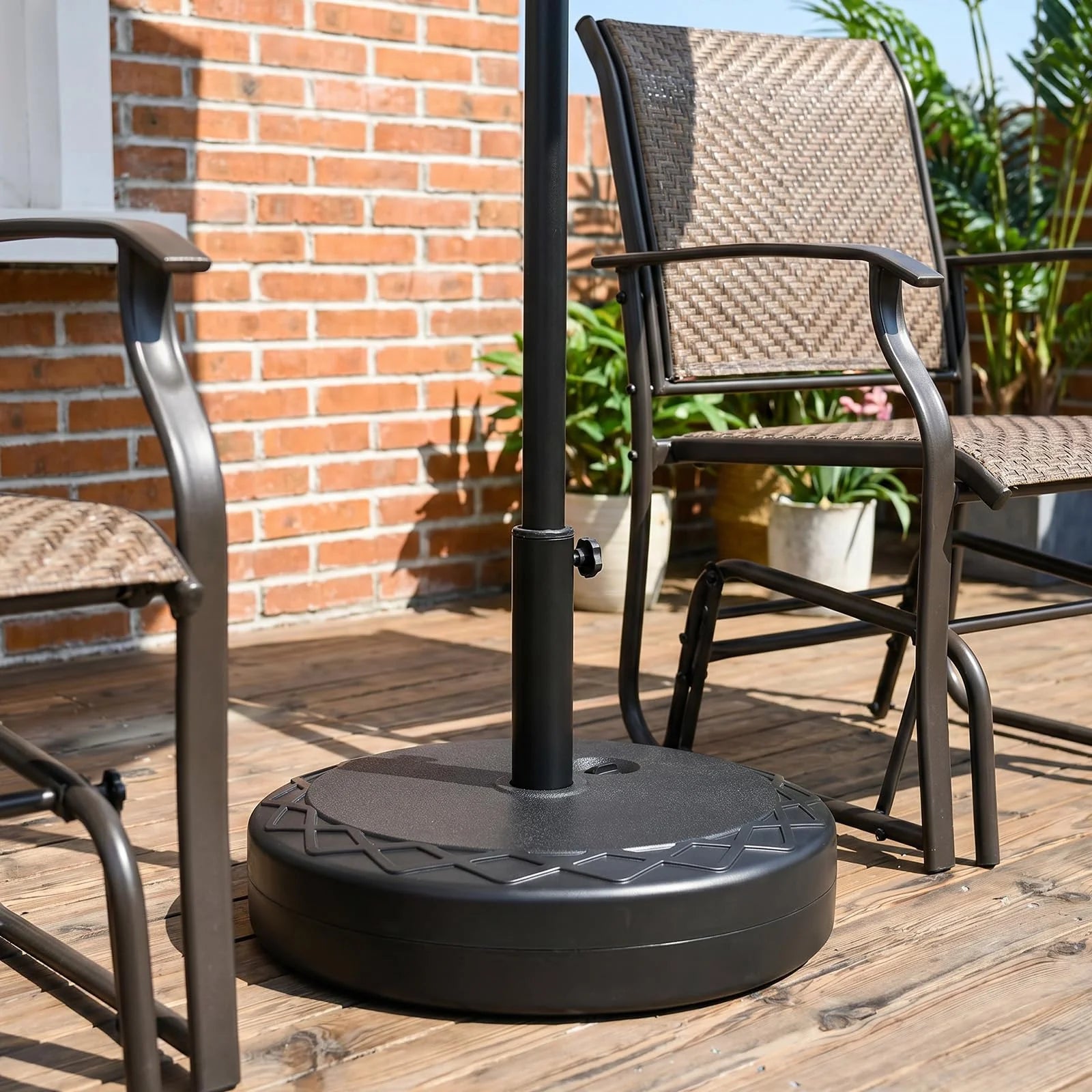 Tangkula 114 lbs Umbrella Base with Handle for 1.5"-1.9" Poles