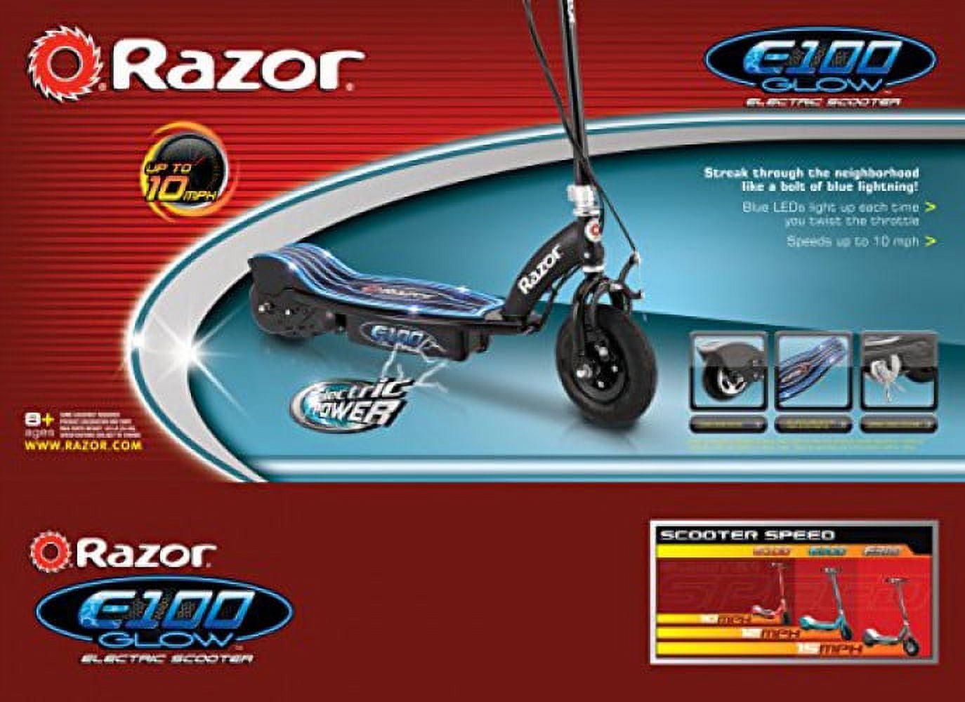 Razor E100 Glow Light - up Electric Scooter. up to 10 Mph. Air - Filled Front Tire. for Child Ages 8+