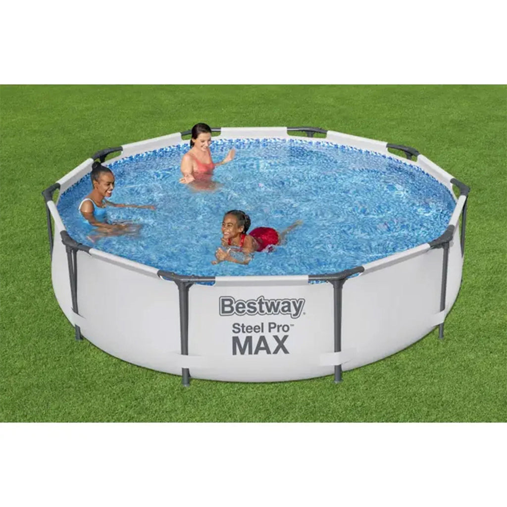 Bestway Steel Pro MAX 10'X30" Above Ground Outdoor Swimming Pool with Pump Metal Frame Pools Round