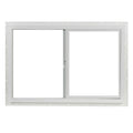 Project Source 10001 Series 35.5-in x 23.5-in 23.5-in x 3-in Jamb Left-Operable Vinyl New Construction White Sliding Window Half | VUS3624-Instock