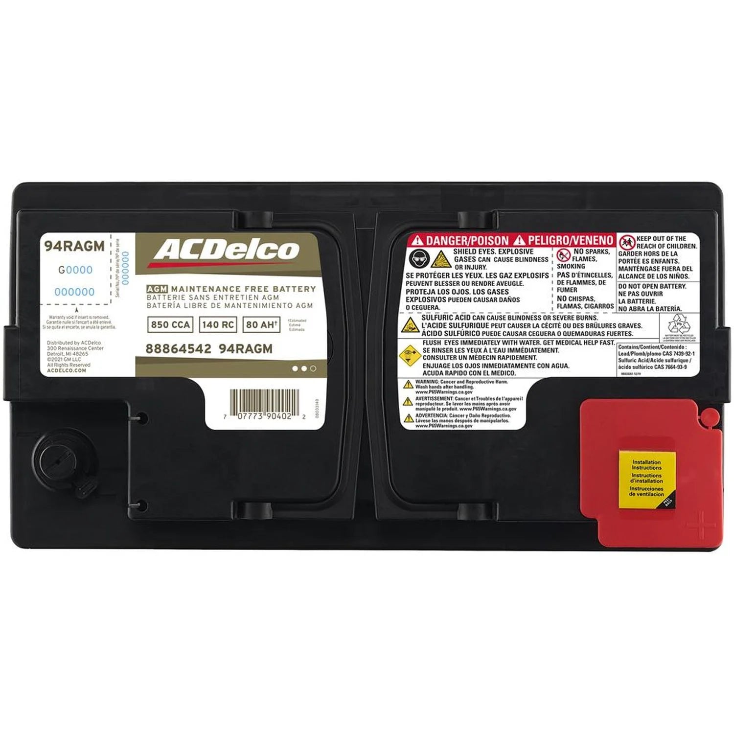 Acdelco AGM Automotive BCI Group 94R Battery 94RAGM