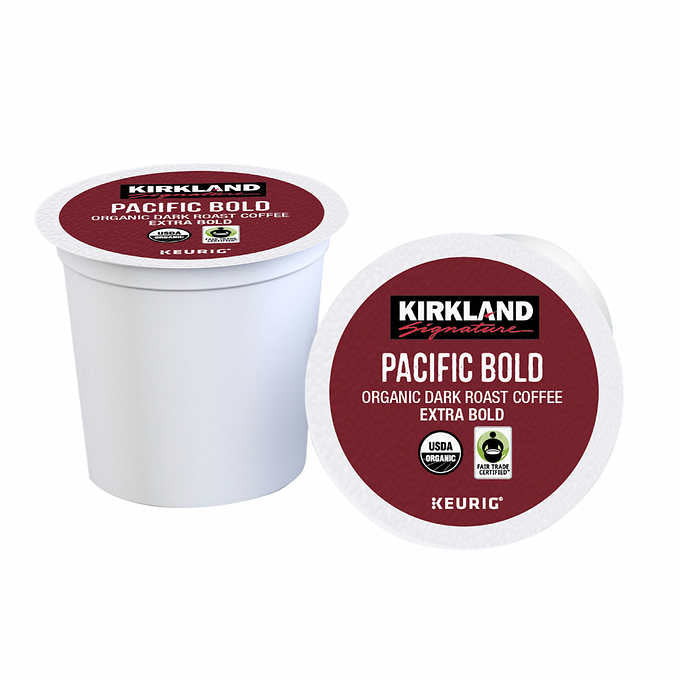 Kirkland Signature Organic Pacific Bold Dark Roast Coffee K-Cup Pods, 120-Count