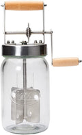 LEM 1226 Butter Churner, Stainless Steel, 28 oz Glass Jar, BPA Free
