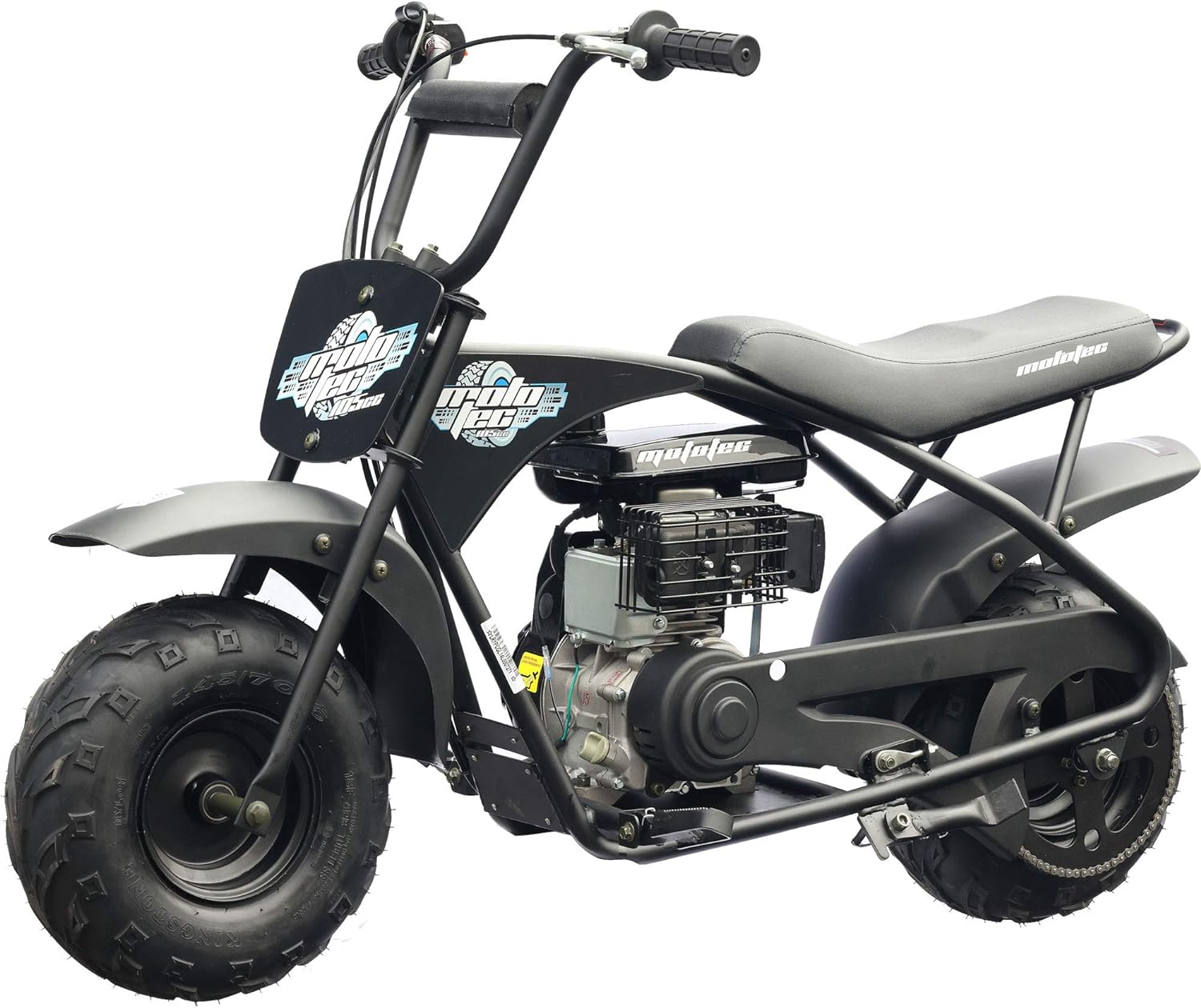 MotoTec 105CC 3.5HP Mini Bike, Black, Alloy Steel, 23mph Speed, Indoor Use, Distance Monitor, 185lbs Capacity