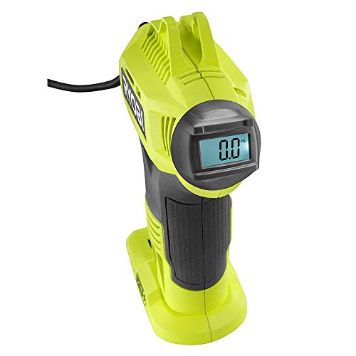 RYOBI ONE+ Cordless Air Inflator with Digital Gauge, 18V Lithium-Ion Battery, Portable Tire Pump