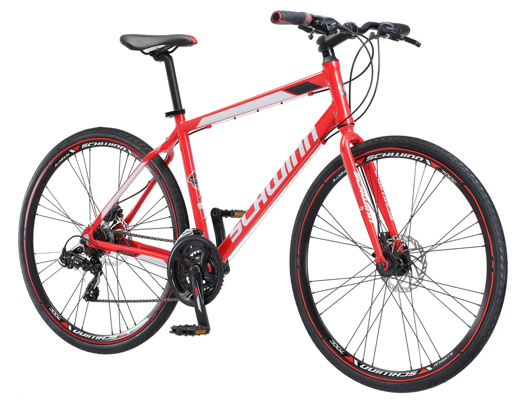 Schwinn Kempo Men's Hybrid Bike, 21-Speed, 700c, Aluminum Frame, Red