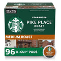 Starbucks Pike Place Roast Medium Coffee K-Cups, 96-Count, 100% Arabica, Keurig Compatible