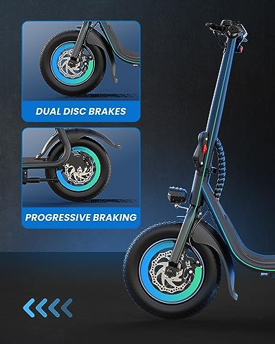 URBANMAX C1 Electric Scooter with Seat, 450W Motor, 22 Mile Range, 12" Tires, Foldable, Black, Adult