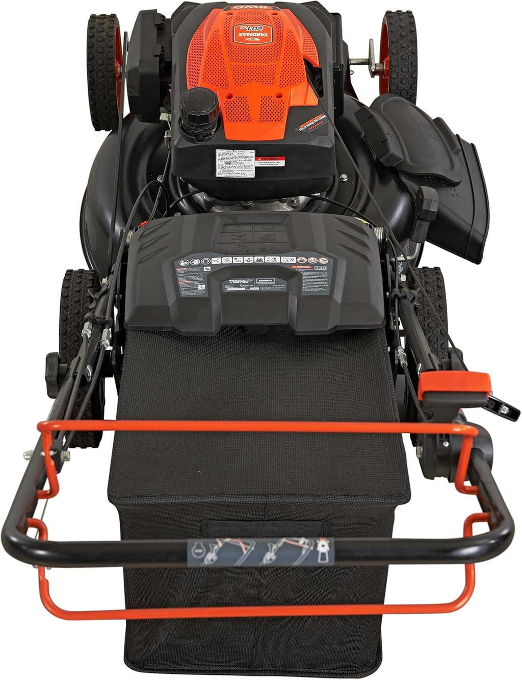 YARDMAX 22" Gas Self-Propelled Lawn Mower, 201cc, 6-Speed CVT, High Wheel RWD, 3-in-1, Black